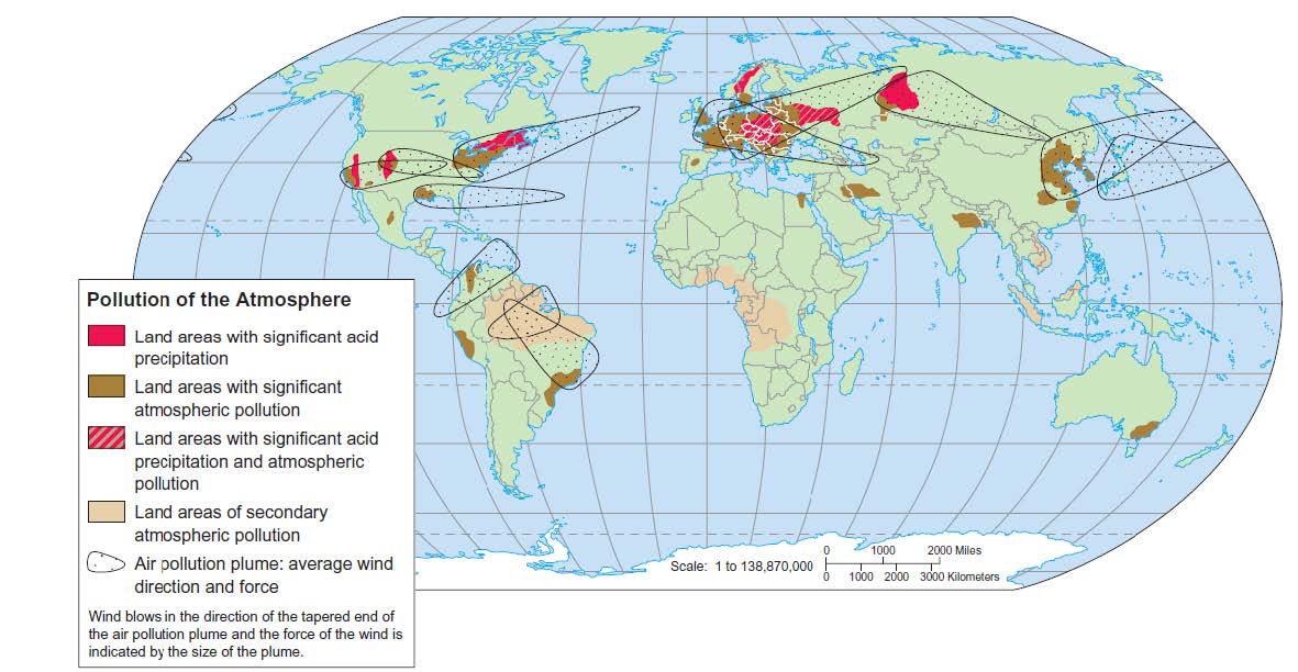 Wind currents carry pollutants worldwide