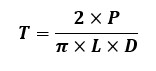 splitting strength i.e. Tensile of the sample is determined as: