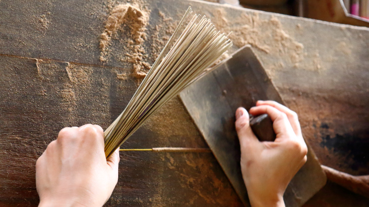 incense stick's ash.