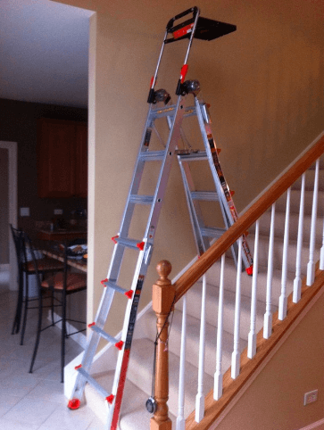  Paint a Stairwell with the help of ladder