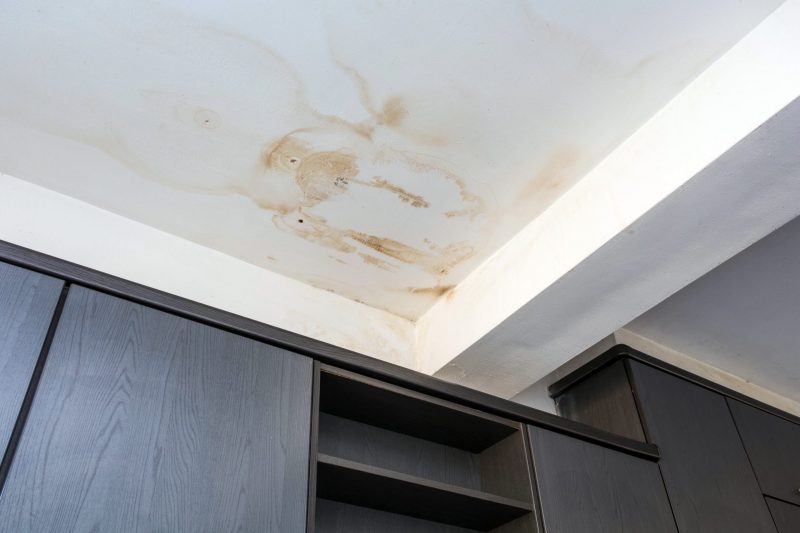 A Roof Leakage is Seen in ceiling of a house