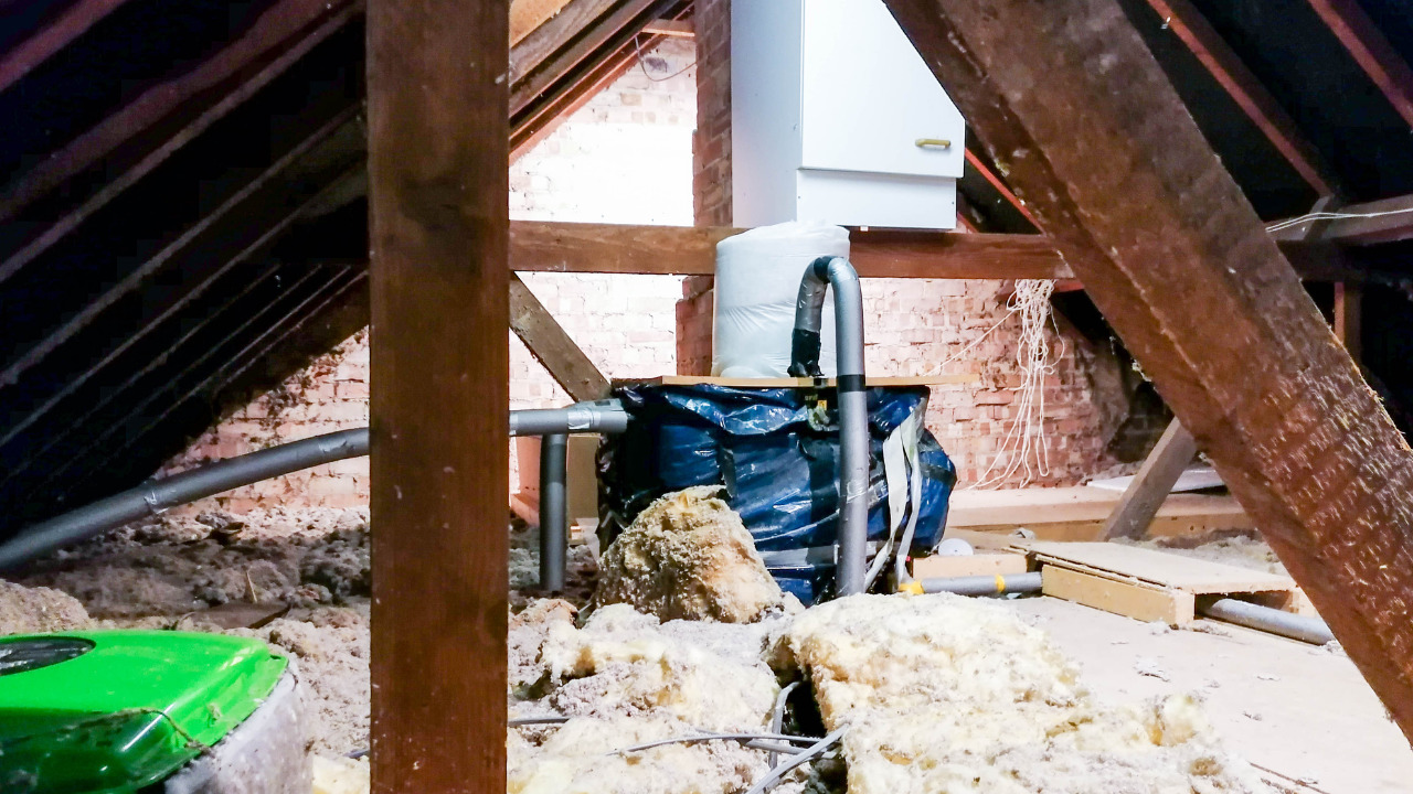 Walk-In Attic With Blown Insulation