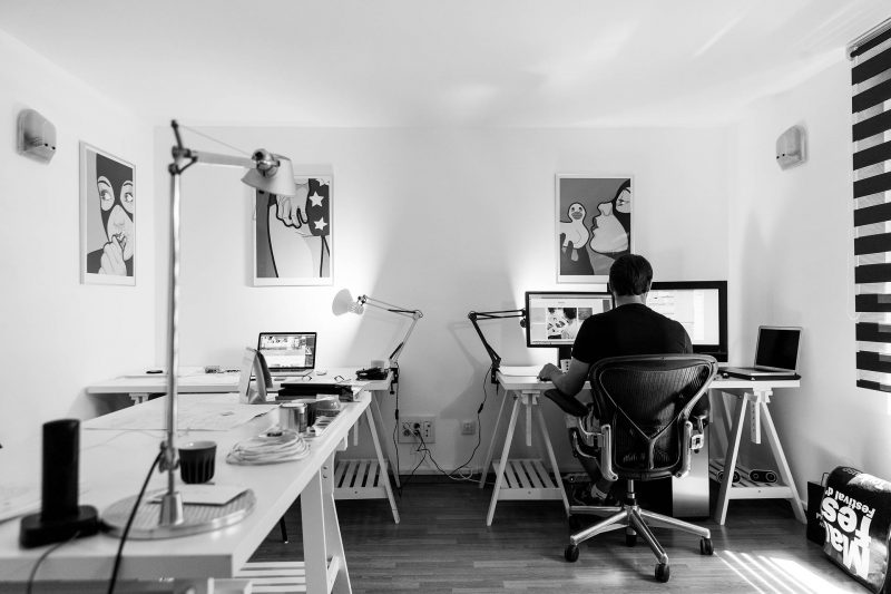 Black Accents Of A Man's room after home renovation