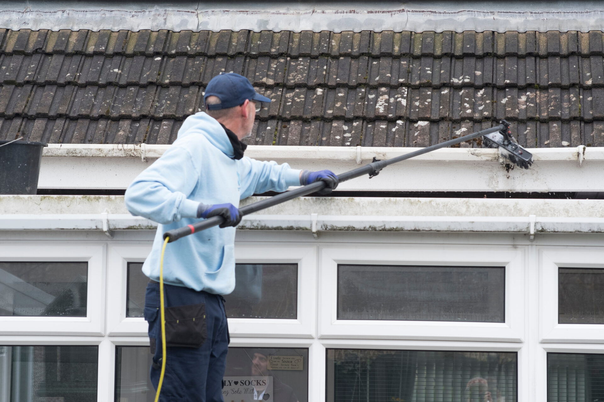gutter, home, window cleaner,, roof, dirty, maintenance, house, autumn, work, fall, cleanup, rain, leaves, problem, clean, drain, rooftop, cleaning, trough, chores, yard work, drainage, guttering, full, building, hand, outdoor, blocked, metal, clogged, sea