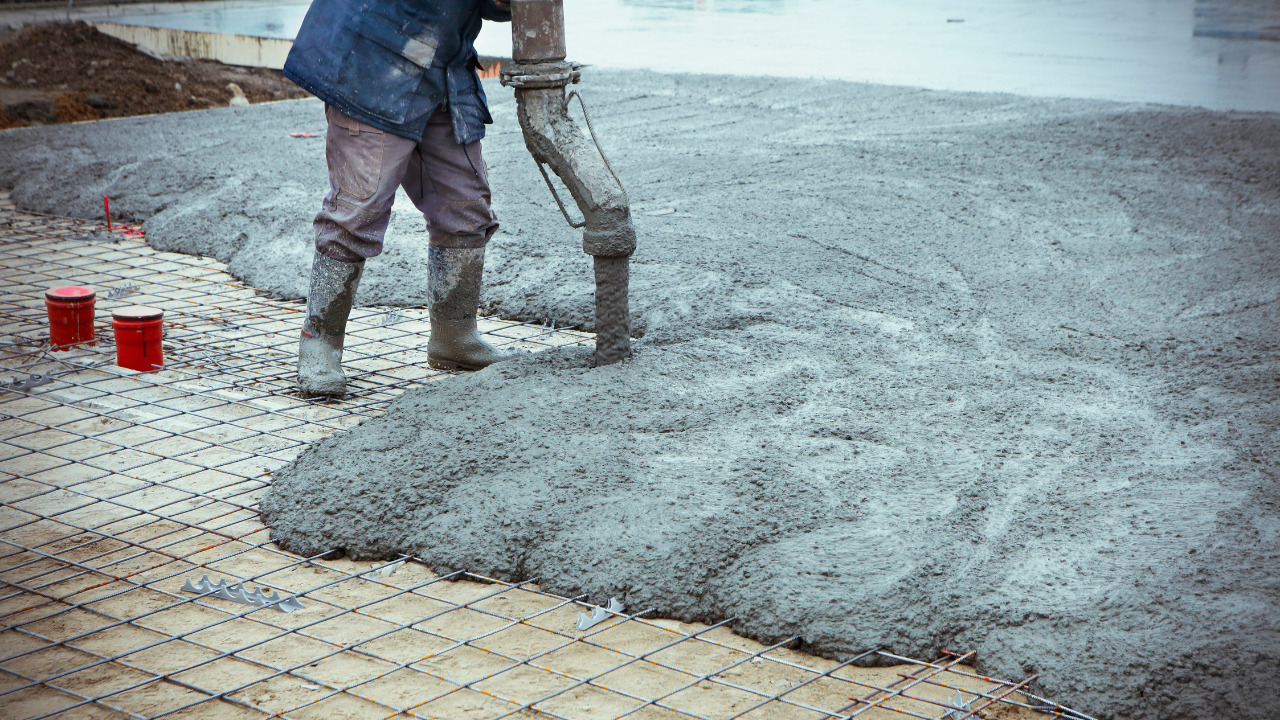 Concrete pouring for slab foundation