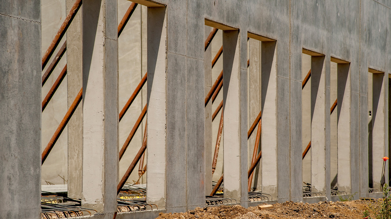 A closer view of tilt-wall panels