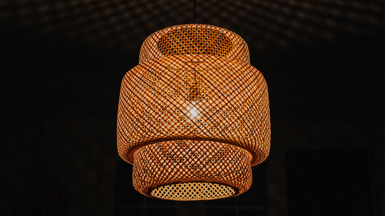 Black Rattan Pendant Light