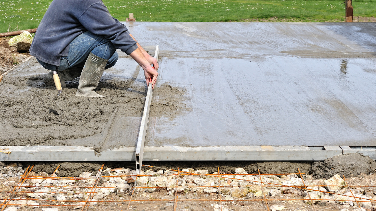 Concrete leveling with a straight-edge