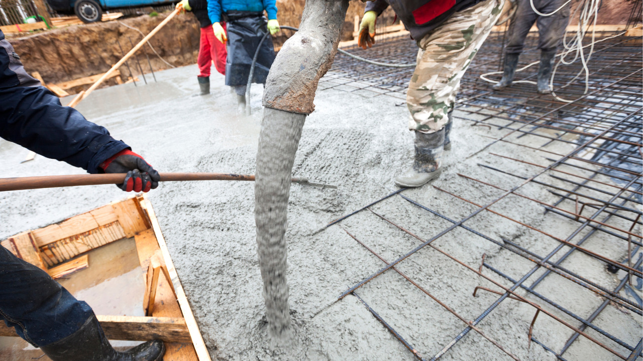 SCC being poured into formwork 