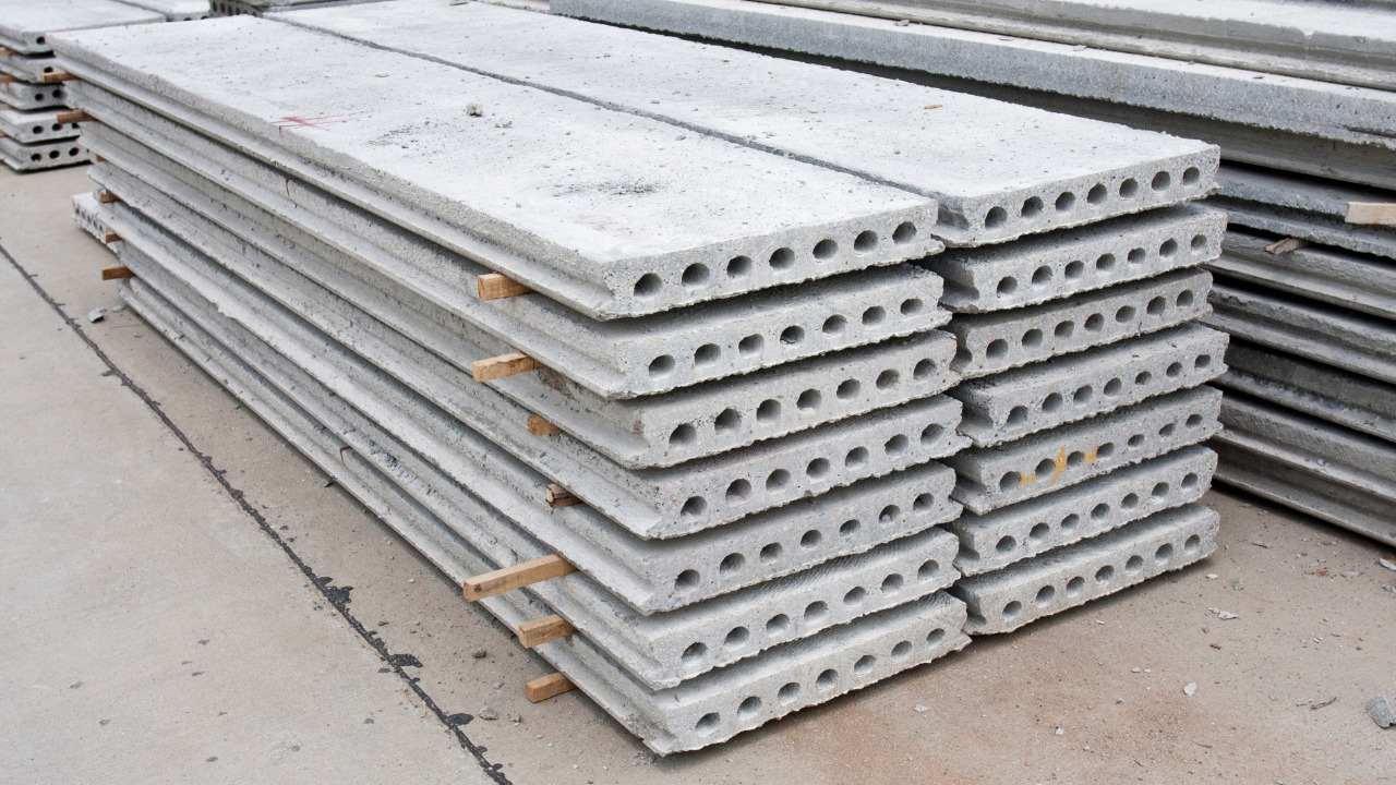Stacked concrete slabs