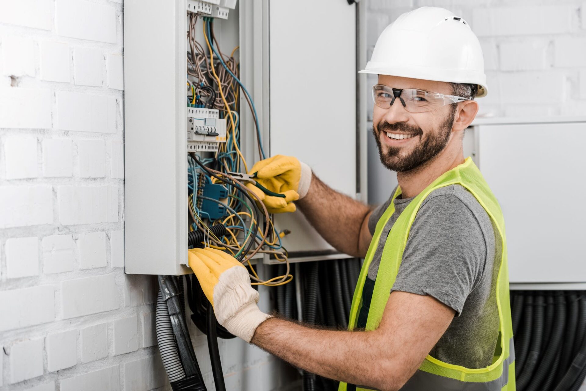 Electrician doing his work