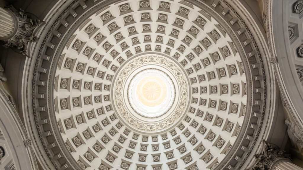 Dome Coffered Ceiling in church