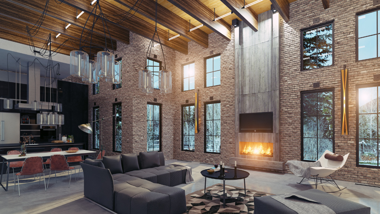 A traditional look using ceiling beams