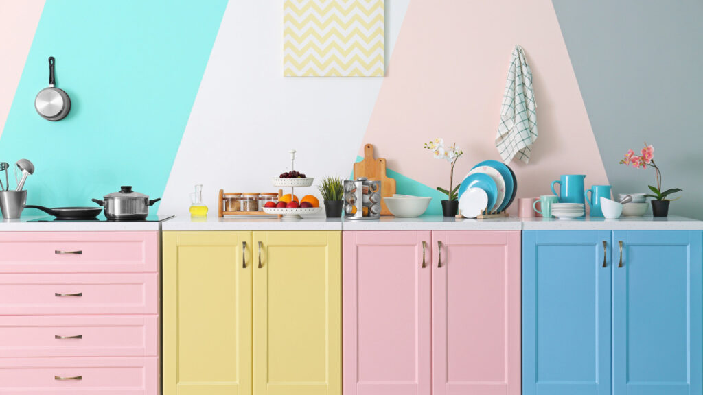 Bold Color kitchen cabinets