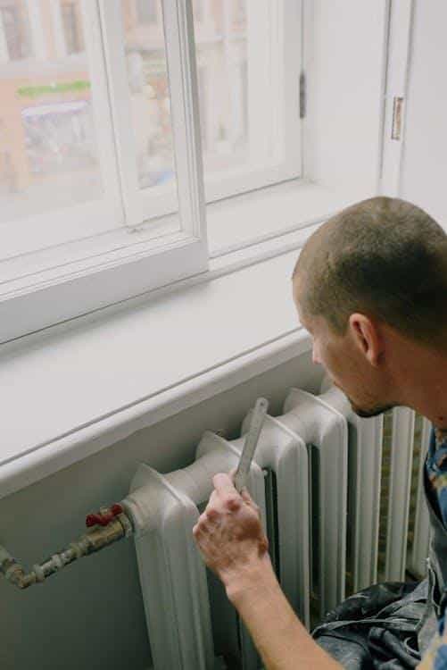 an HVAC technician at work.